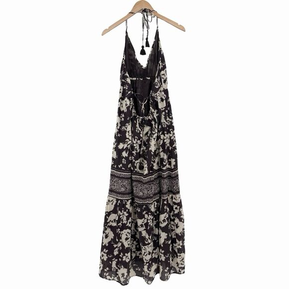 ba&sh Downtown Floral Cotton-Gauze Halter Maxi Dress in Charcoal/Cream | XS - Picture 10 of 10